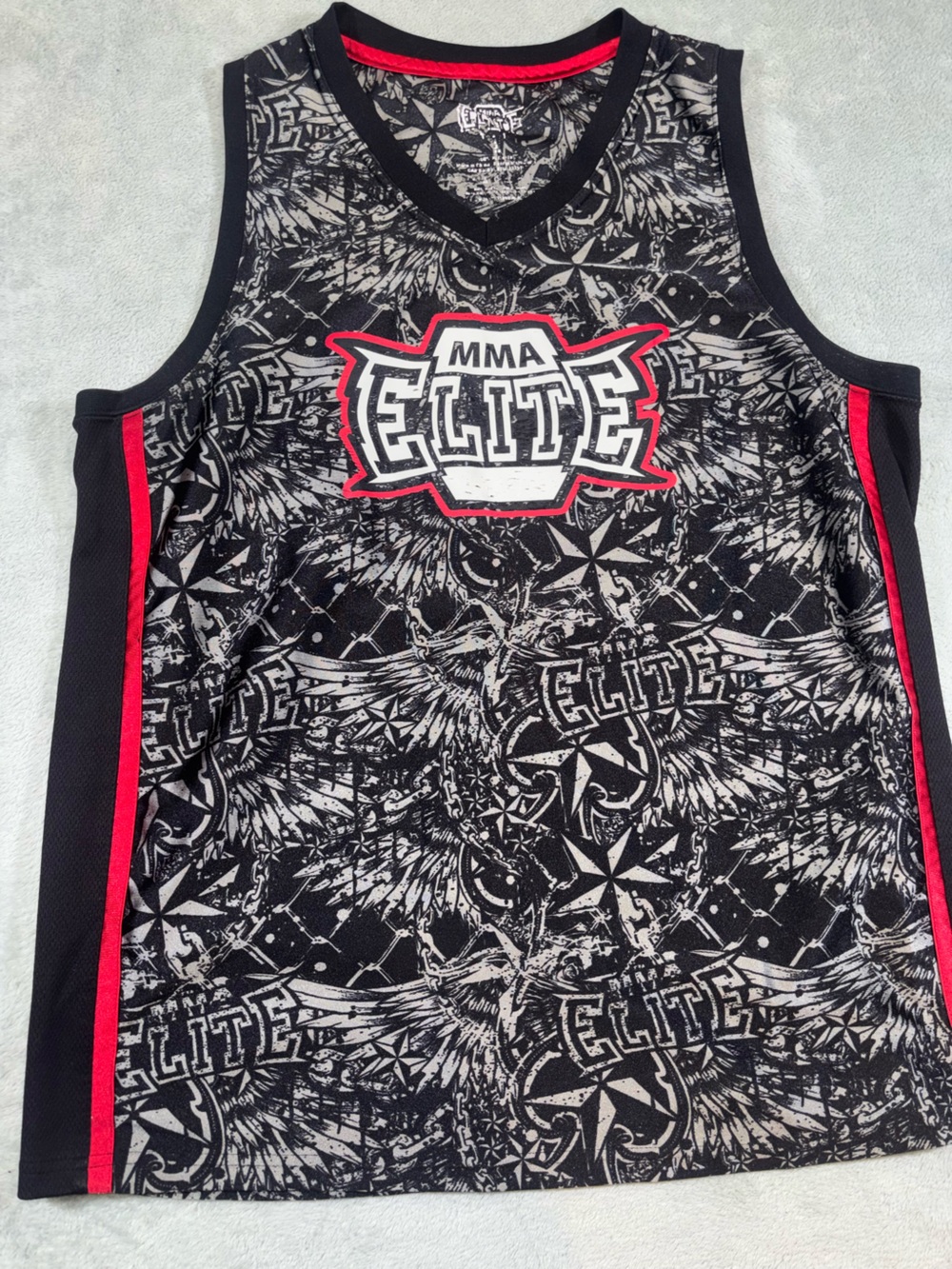 Vintage Y2K MMA Elite All Over Print Sleeveless Jersey Tank Top